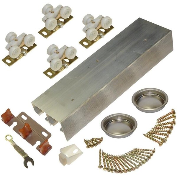 Johnson Hardware ByPass Door Hardware Set, 72 in L Track 138F722D Zoro